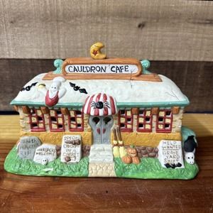 Vintage Halloween Creepy Hollow Cauldron Cafe Restaurant Ceramic Village